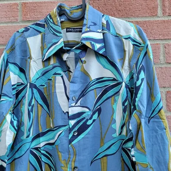 Dolce & Gabbana Men's Button Down Printed Shirt 15.25 size 40 - Picture 2 of 8